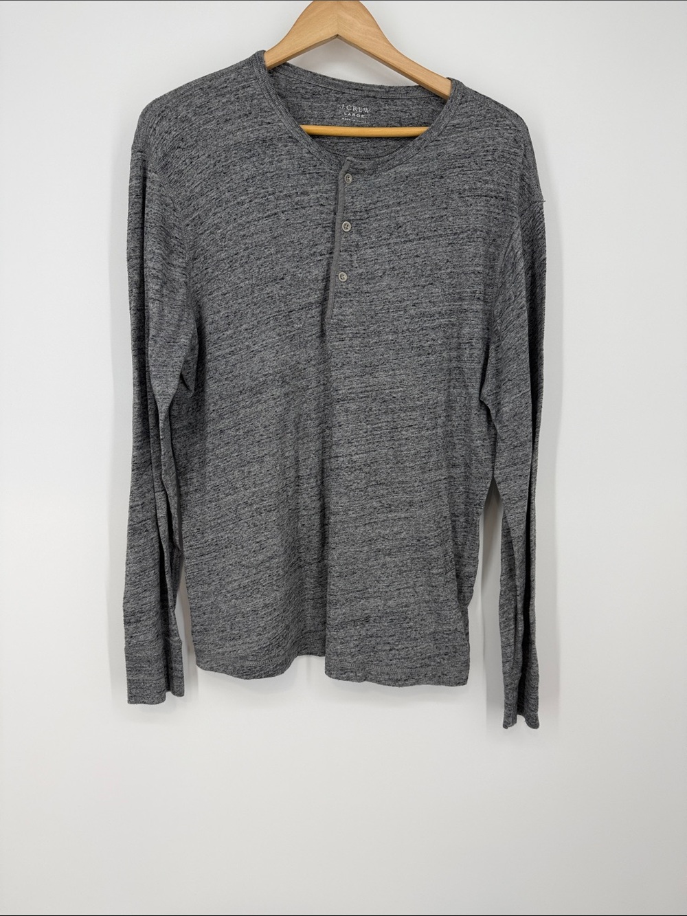 J. Crew Men's Heathered Gray Long-Sleeve Henley